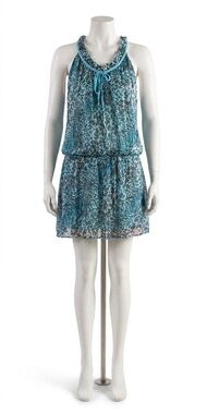 NEW GIGI MODA mariola safari print mini dress in turquoise